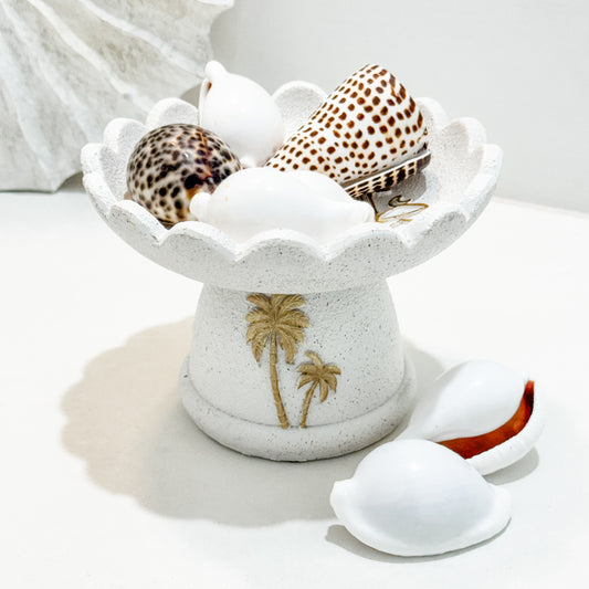 Palm Cove Scallop Pedestal Bowl