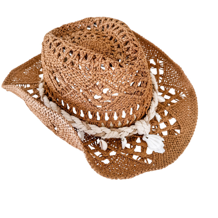 Seashell Breeze Straw Hat | Brown Preorder