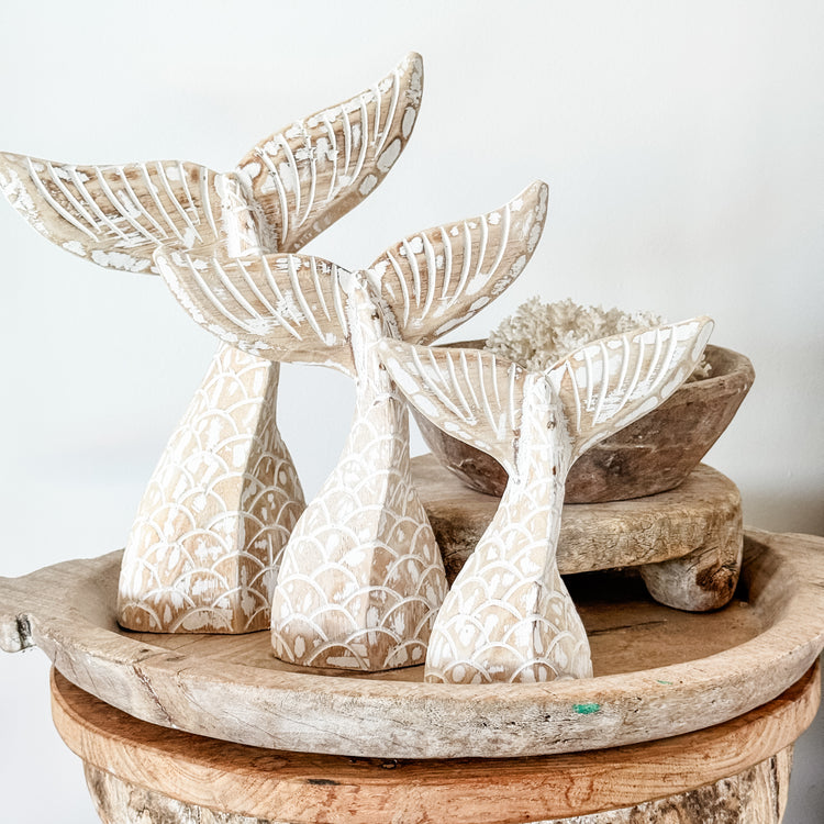 Coastal Mermaid Tail Decor Set – Natural Wash