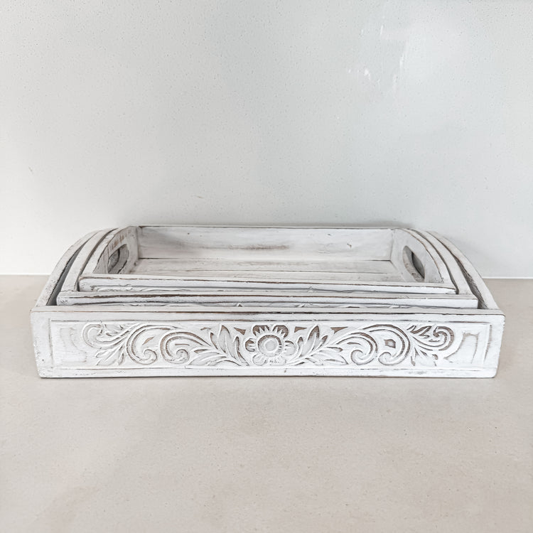 Amalfi Carved Timber Tray