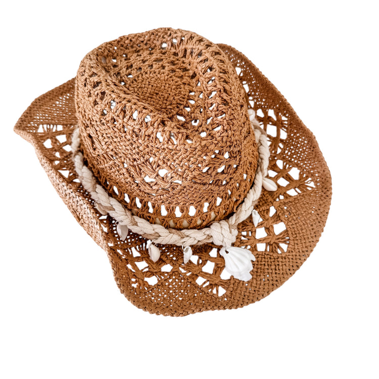 Seashell Breeze Straw Hat | Brown Preorder