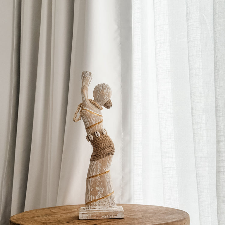 Coastal Island Tribal Lady Statue – Shell Belt