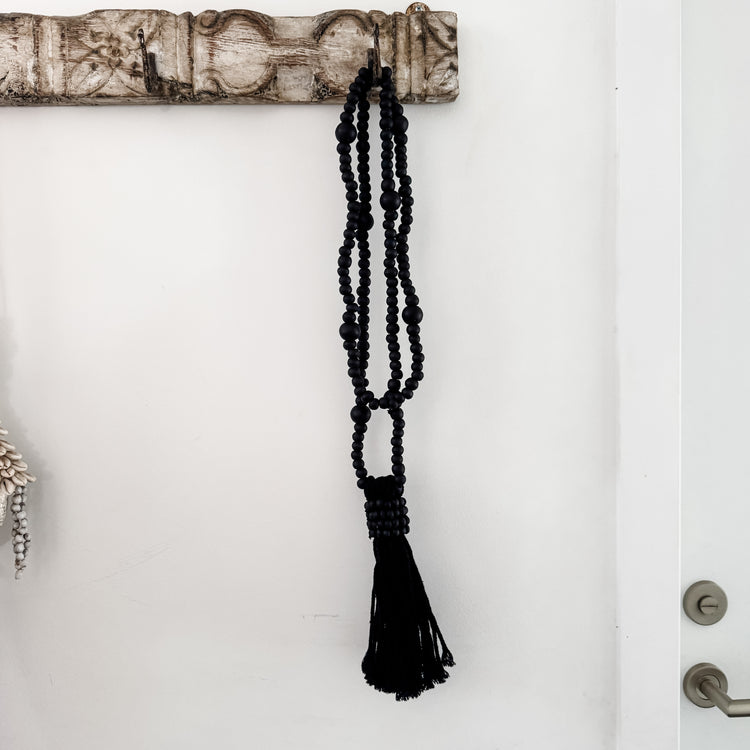 Noir Beaded Tassel Garland | 100cm