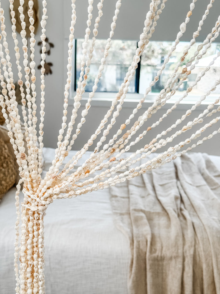 Handmade Seashell Door Curtain | Coastal Boho Room Divider | 100x200cm