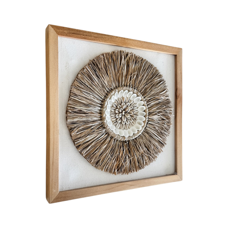 Raffia & Shell Sunburst Wall Art