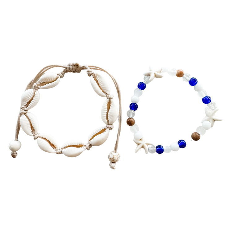 Curacao Cowrie Anklet/Bracelet Set | Willow & the Waves Collection