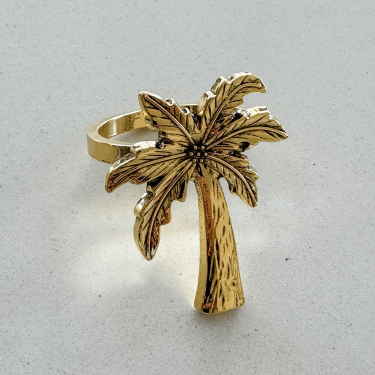 Golden Palm Napkin Ring