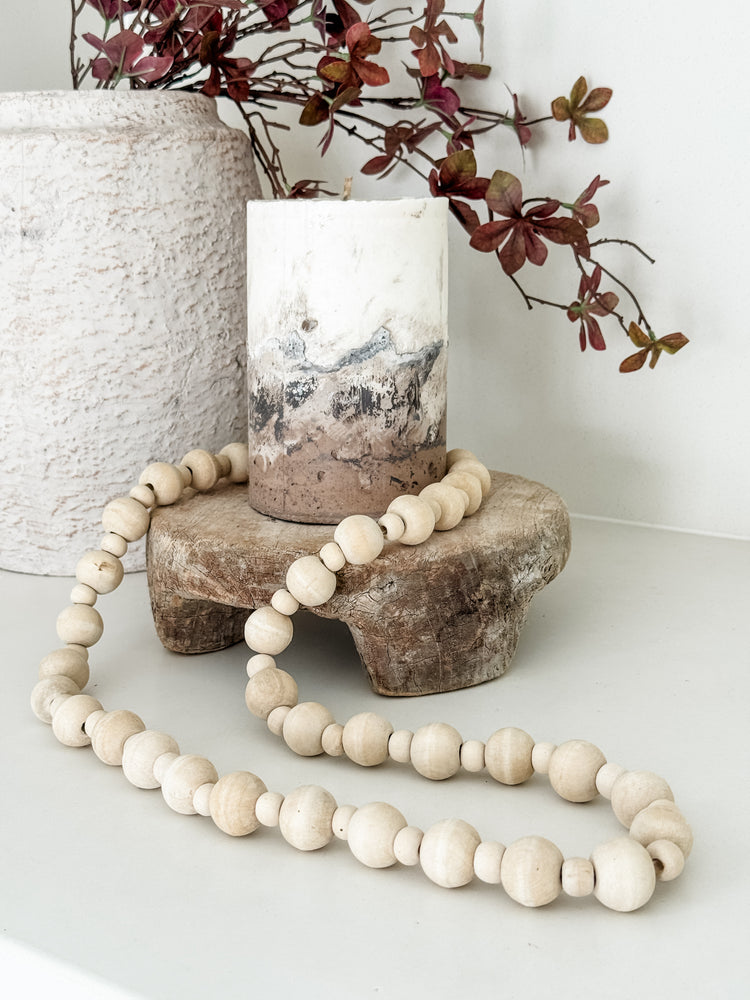 Natural Timber Bead Necklace