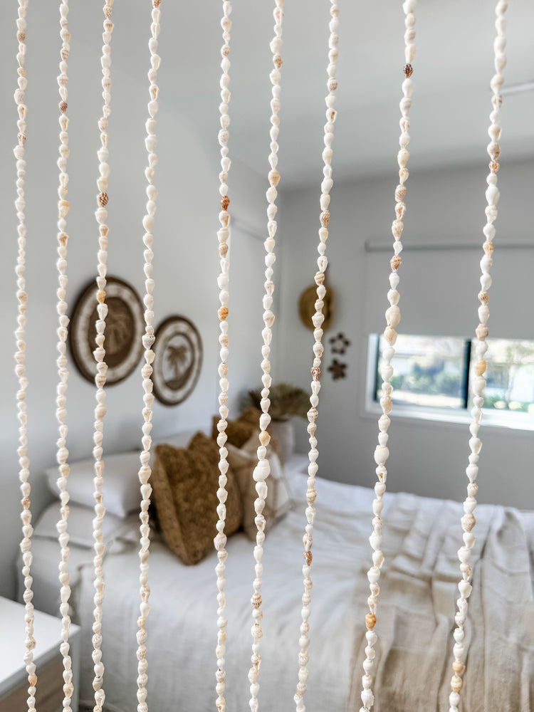 Handmade Seashell Door Curtain | Coastal Boho Room Divider | 100x200cm