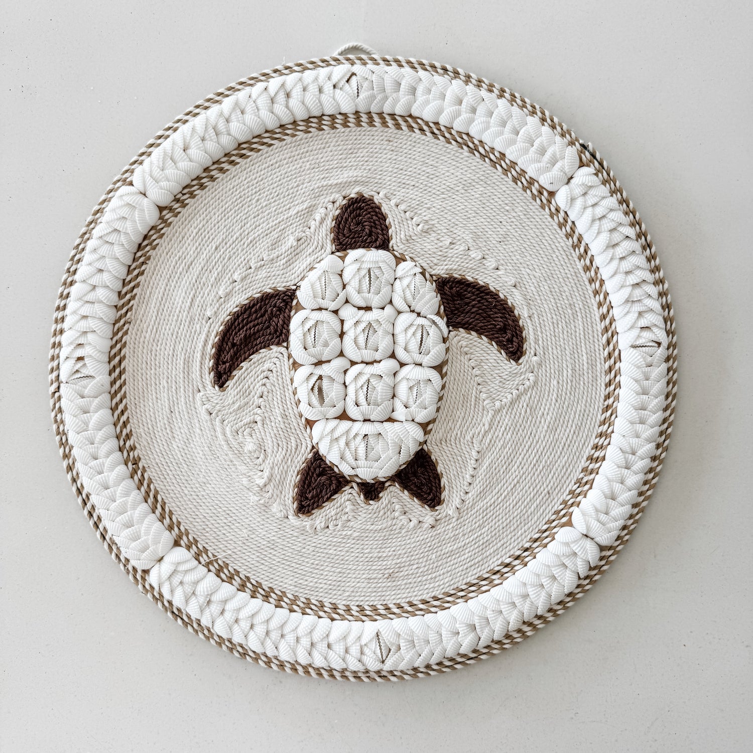 Tortoise Shell Rope Seaside Turtle Shell & Rope Wall Hanging – Coastal Wall Art