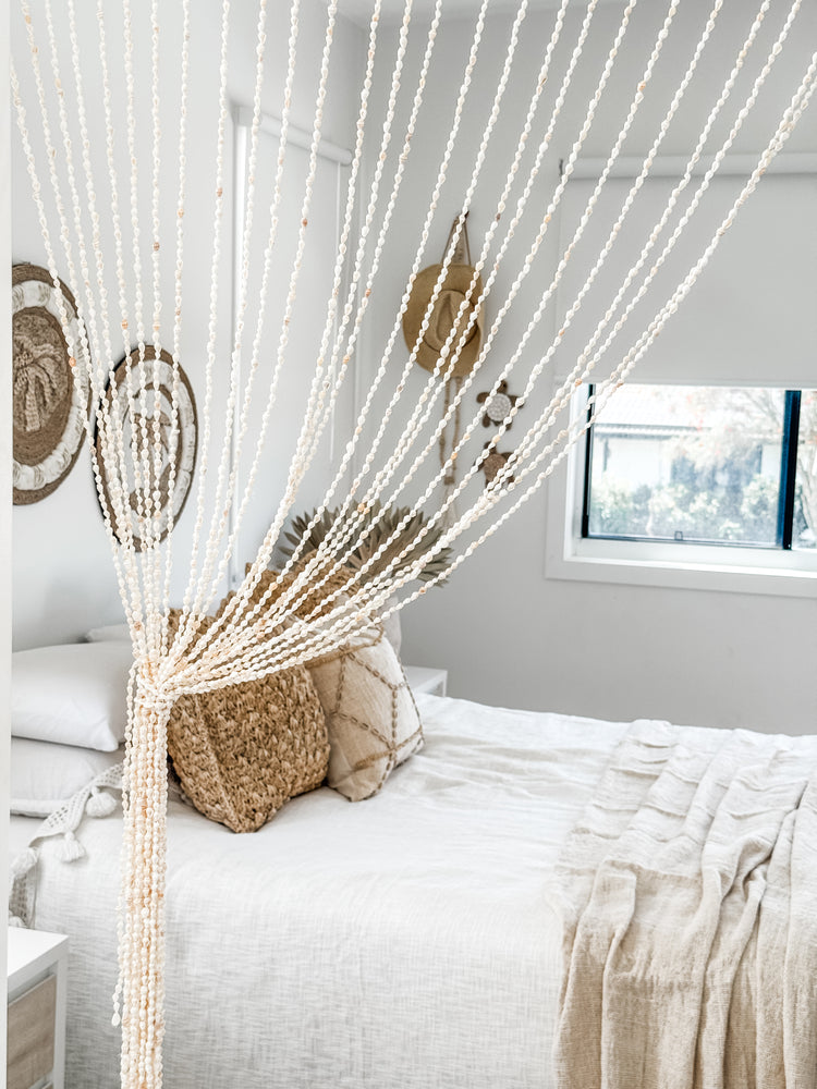 Handmade Seashell Door Curtain | Coastal Boho Room Divider | 100x200cm