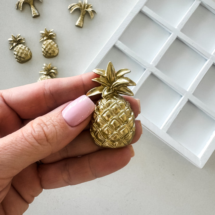 Tropical Gold Palm & Pineapple Tic Tac Toe Game