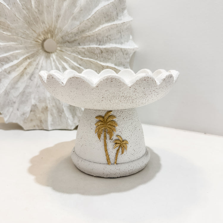 Palm Cove Scallop Pedestal Bowl