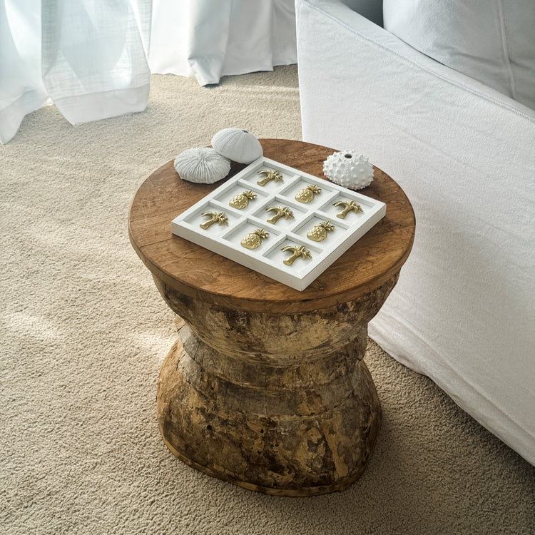 Tropical Gold Palm & Pineapple Tic Tac Toe Game