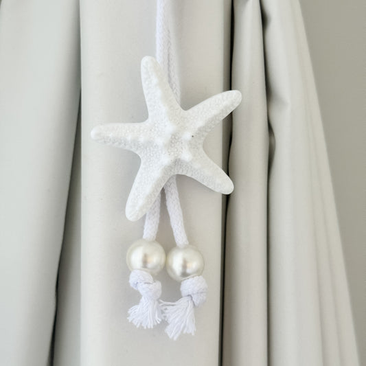 Coastal Starfish Pearl Curtain Tieback
