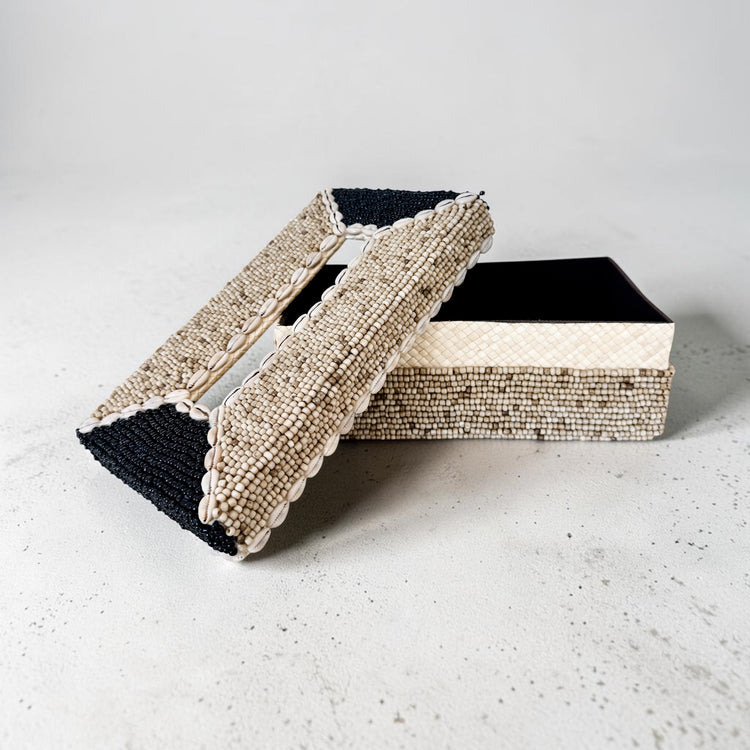 Maya Beaded & Cowrie Tissue Box Cover