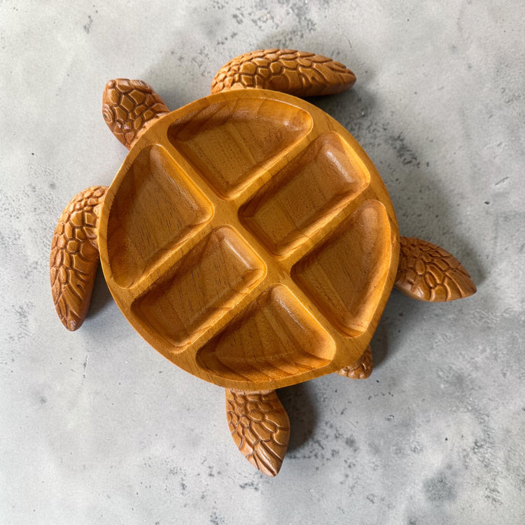 Carved Wooden Turtle Grazing Platter | Coastal Entertaining Board