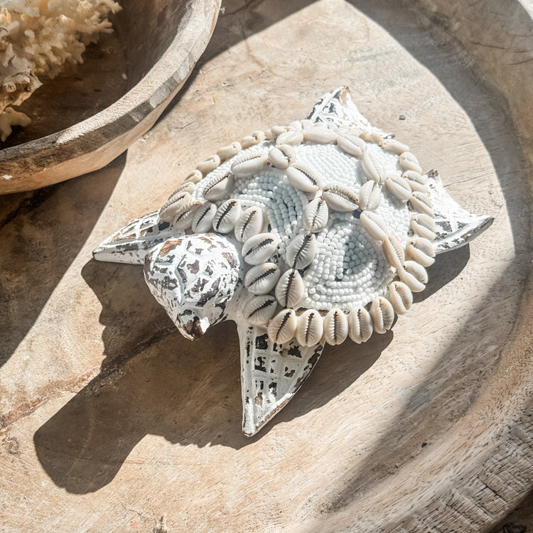 White Tropika Turtle Décor