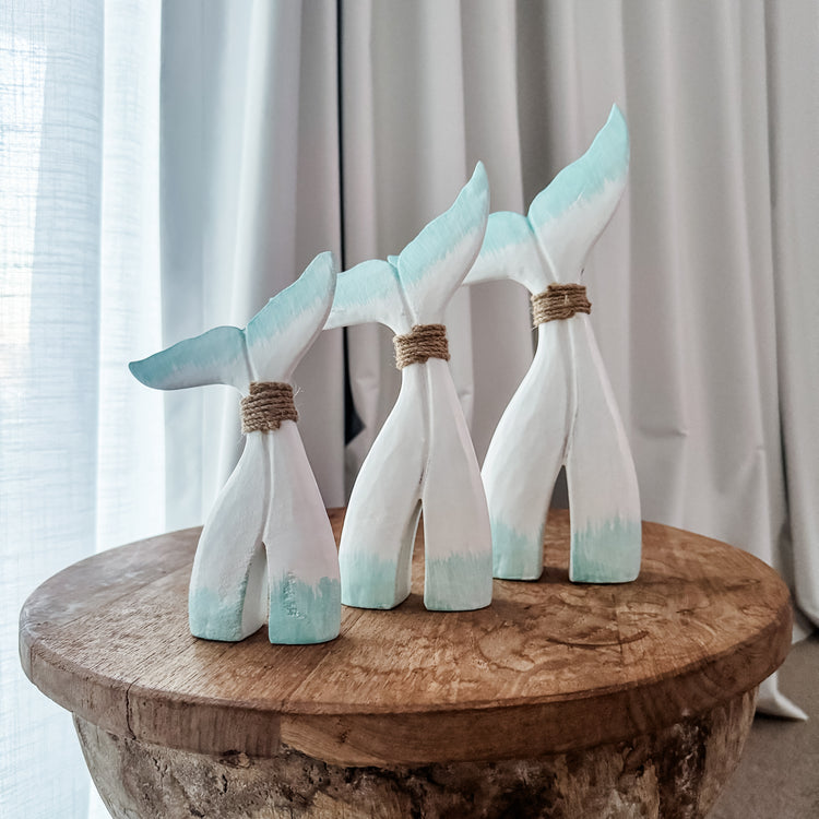 Coastal Whale Tail Decor – Aqua