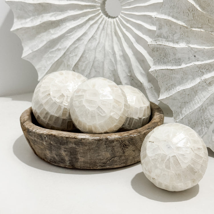 Shiloh Inlay Deco Ball – 10 cm Ivory