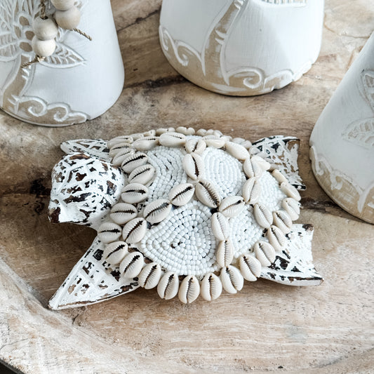 White Tropika Turtle Décor
