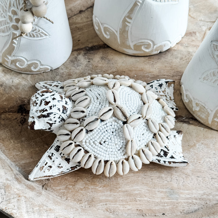 White Tropika Turtle Décor