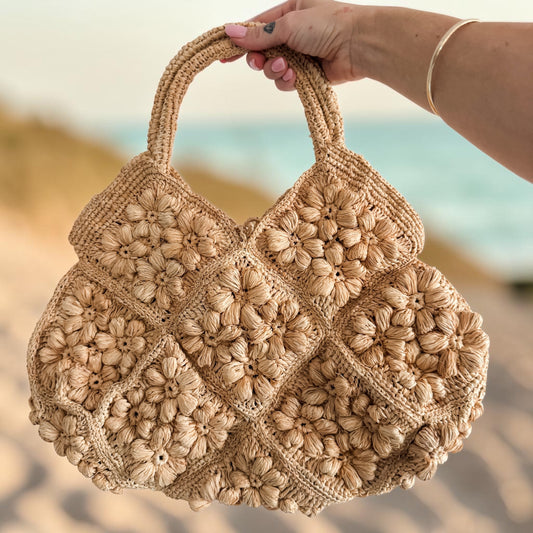 Amalfi Raffia Floral Bag