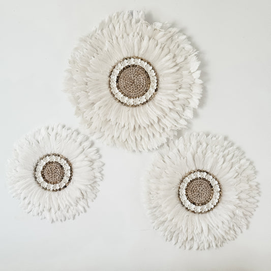 Isla Shell Juju Wall Hanging Set | Set of 3 | White