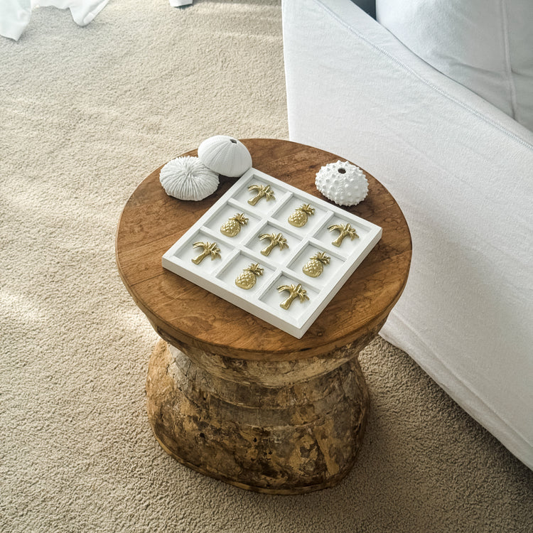 Tropical Gold Palm & Pineapple Tic Tac Toe Game
