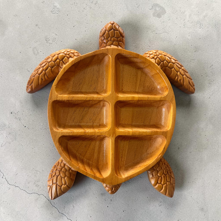 Carved Wooden Turtle Grazing Platter | Coastal Entertaining Board
