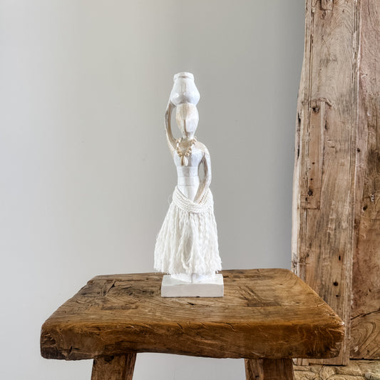 Coastal Island Tribal Lady Statue – White