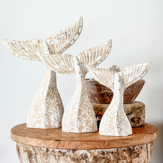 Coastal Mermaid Tail Decor Set – Natural Wash