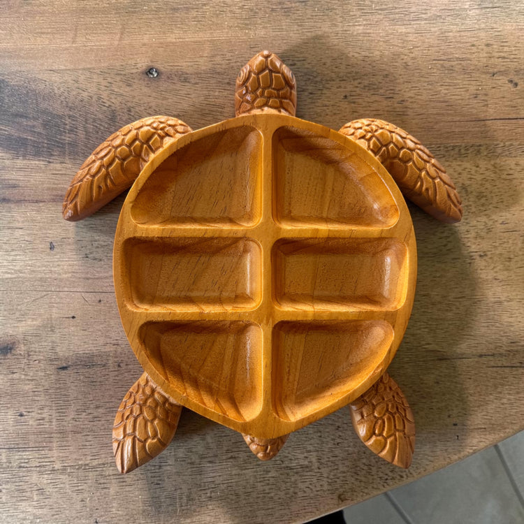 Carved Wooden Turtle Grazing Platter | Coastal Entertaining Board
