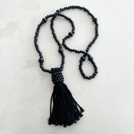 Noir Beaded Tassel Garland | 100cm
