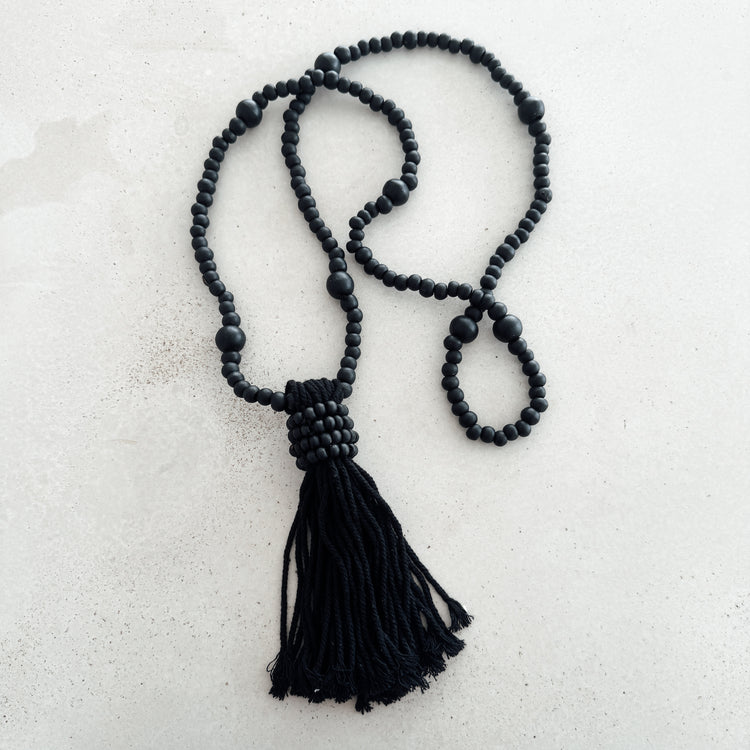 Noir Beaded Tassel Garland | 100cm