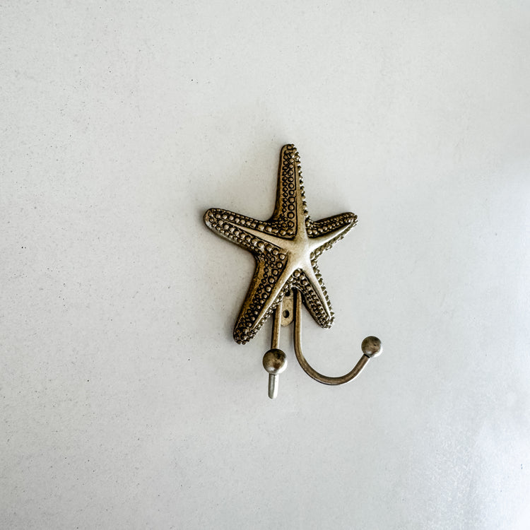 Coastal Pewter Starfish Double Hook
