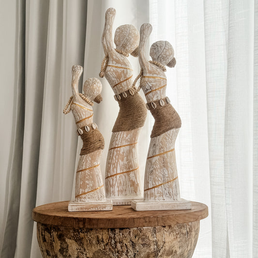 Coastal Island Tribal Lady Statue – Shell Belt