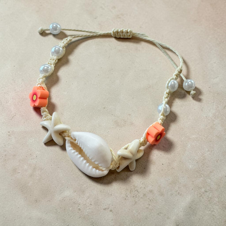 Coastal Bloom Shell Anklet Bracelet