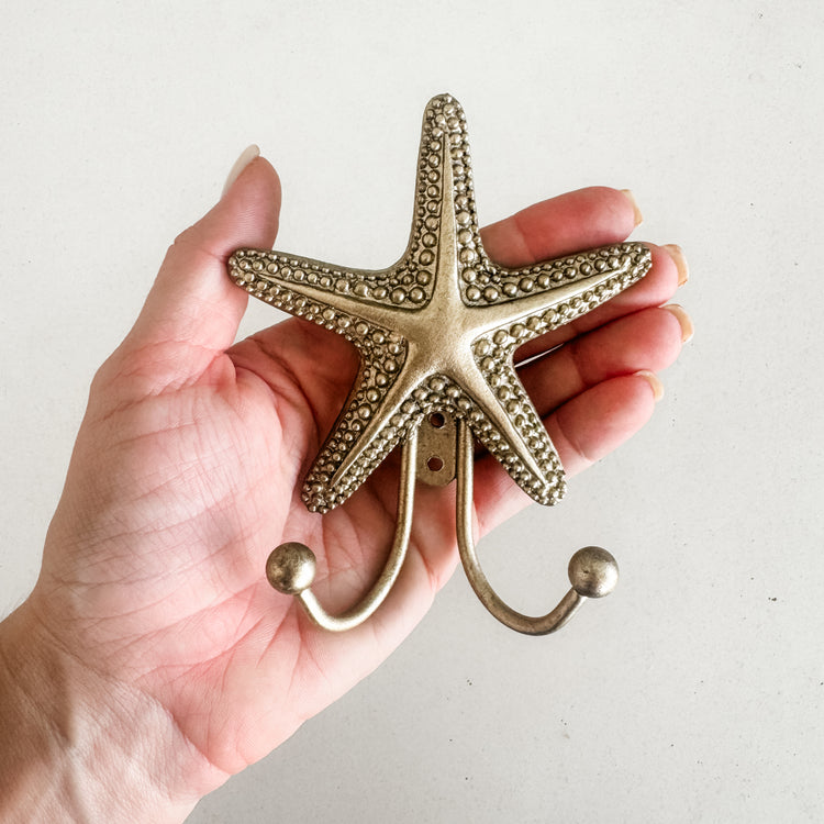 Coastal Pewter Starfish Double Hook