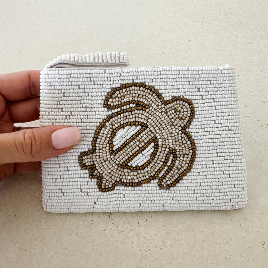 Sea Turtle Beaded Coin Purse