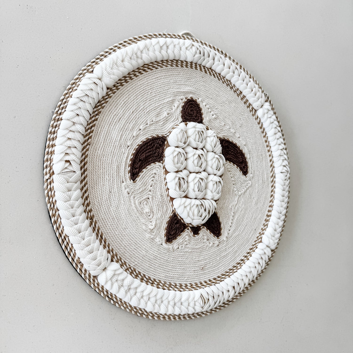 Tortoise Shell Rope Seaside Turtle Shell & Rope Wall Hanging – Coastal Wall Art