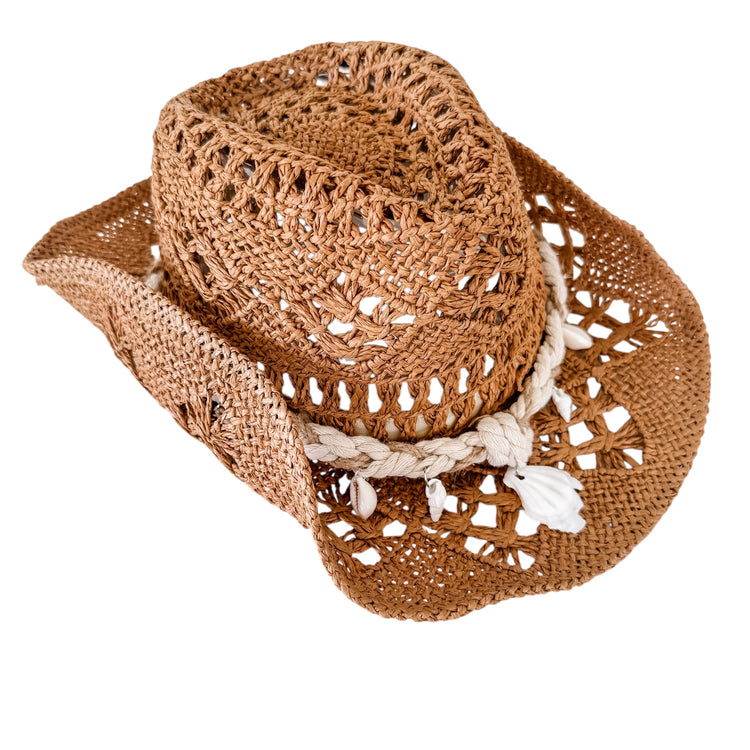 Seashell Breeze Straw Hat | Brown Preorder