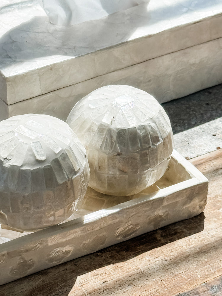 Shiloh Inlay Deco Ball – 10 cm Ivory