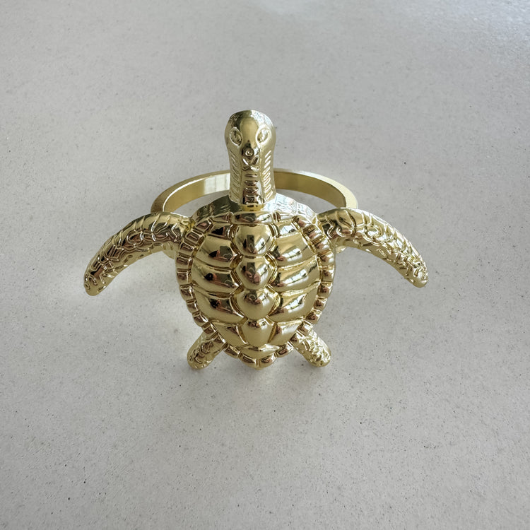 Golden Ocean Napkin Ring Set – 6 Piece