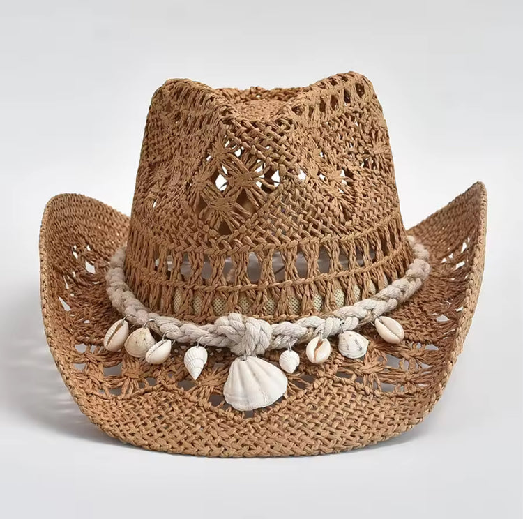 Seashell Breeze Straw Hat | Brown Preorder