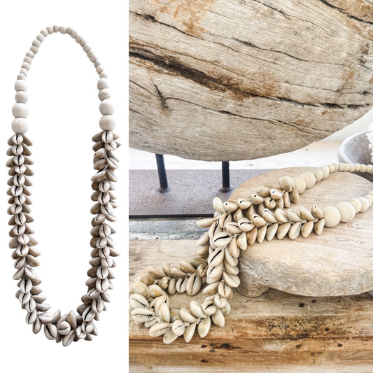 Cowrie Shell & Natural Bead Necklace