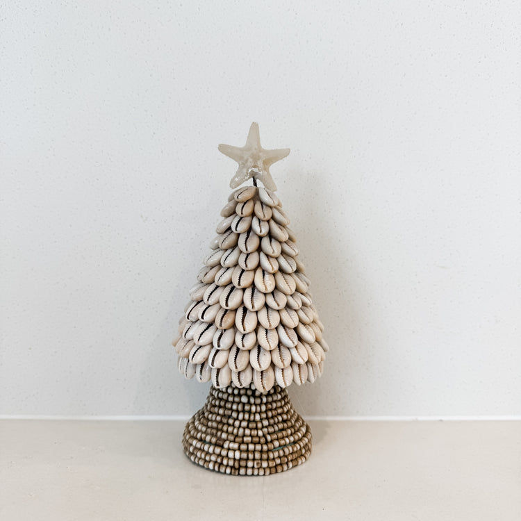 Cowrie Shell Christmas Trees – Coastal Handmade Décor (Three Sizes)