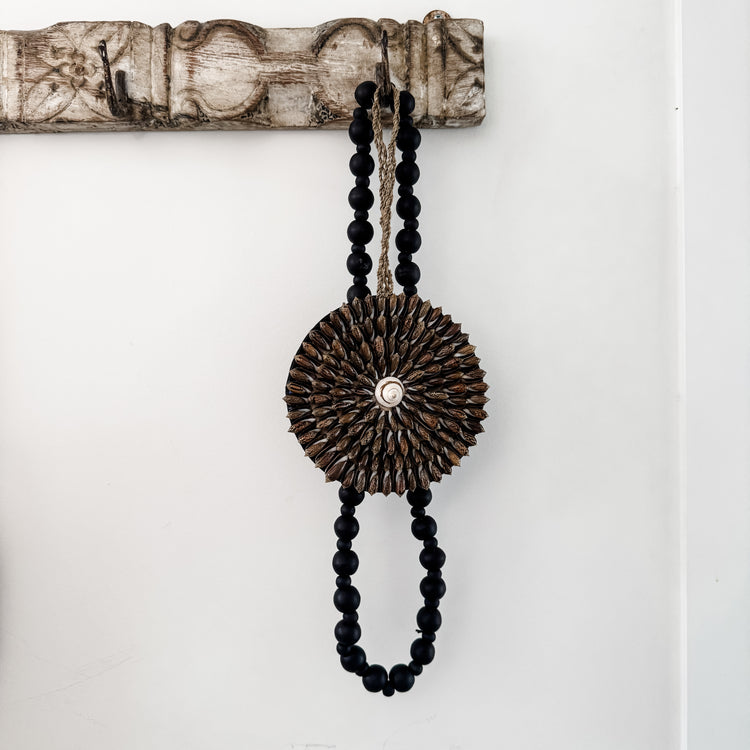 Noir Timber Bead Necklace