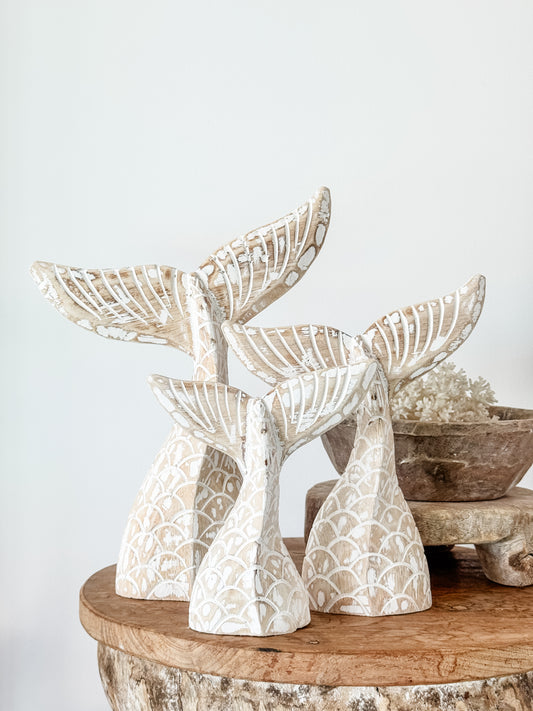 Coastal Mermaid Tail Decor Set – Natural Wash