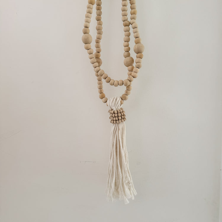 Natural Beaded Tassel Garland | 100cm
